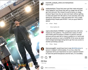 Fans complaining on Instagram about the show.