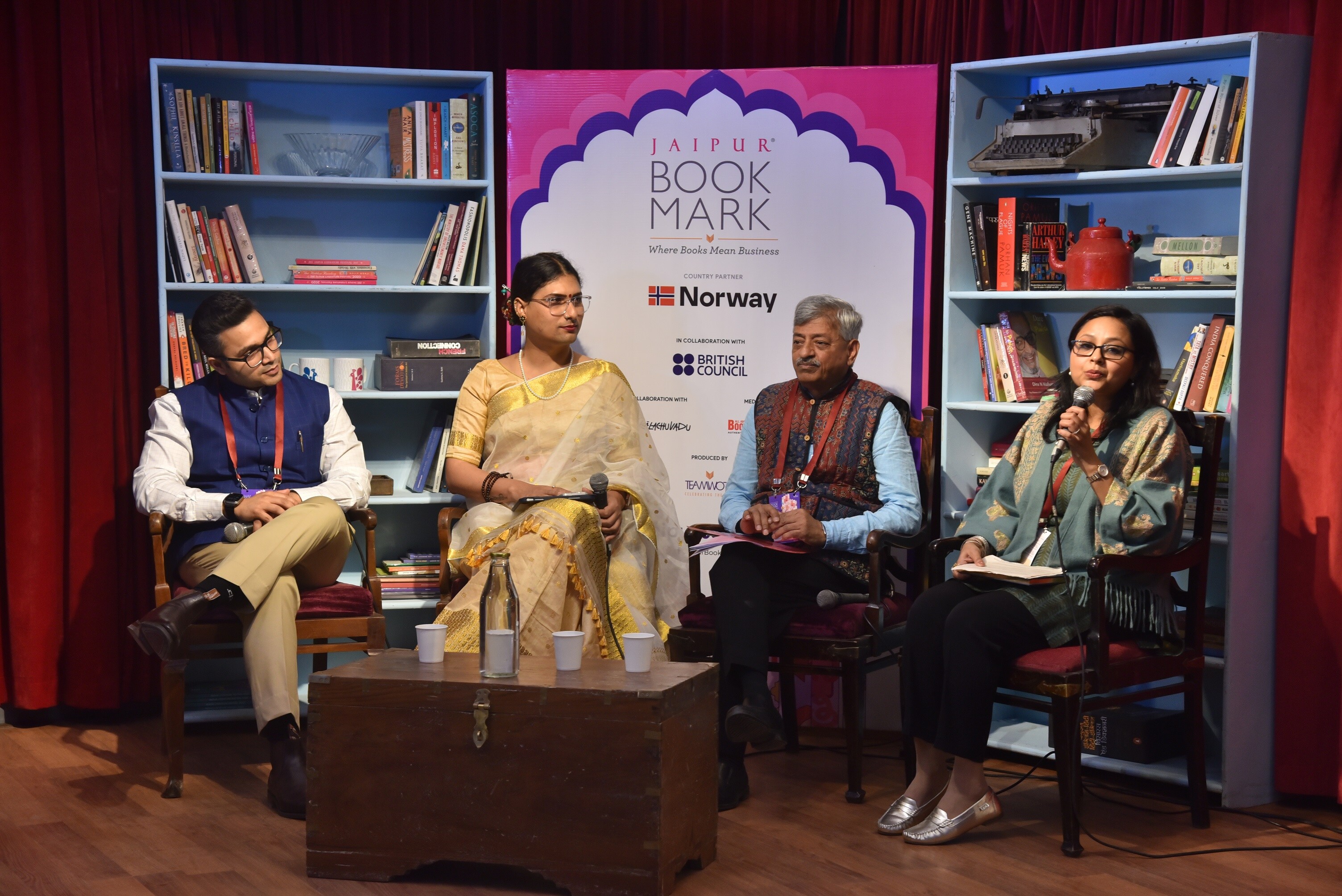 Dipen Singh, Rituparna Neog, Subramanian Seshadri and Sohini Mitra at a panel discussion (Courtesy Jaipur BookMark) Dipen Singh, Rituparna Neog, Subramanian Seshadri and Sohini Mitra at a panel discussion (Courtesy Jaipur BookMark)