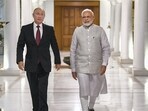 Prime Minister Narendra Modi and Russian President Vladimir Putin before their meeting, in New Delhi in 2018.