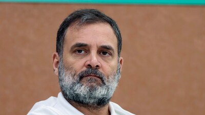 Lok Sabha LoP and Congress MP Rahul Gandhi during the extended Congress Working Committee (CWC) meeting, in Ahmedabad on Tuesday. (AICC) Lok Sabha LoP and Congress MP Rahul Gandhi during the extended Congress Working Committee (CWC) meeting, in Ahmedabad on Tuesday. (AICC)