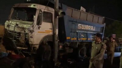 Police officials at the site of the accident. (ANI) Police officials at the site of the accident. (ANI)