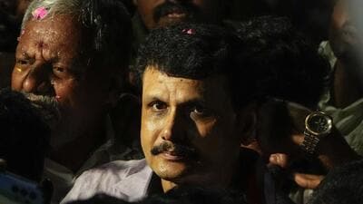 Chennai: DMK leader and former Tamil Nadu minister V Senthil Balaji upon his release from Puzhal Central Prison on September 26 after the Supreme Court granted him bail (PTI) Chennai: DMK leader and former Tamil Nadu minister V Senthil Balaji upon his release from Puzhal Central Prison on September 26 after the Supreme Court granted him bail (PTI)