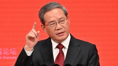 China's Premier Li Qiang delivers speech during an event in Beijing. (AP file) China's Premier Li Qiang delivers speech during an event in Beijing. (AP file)