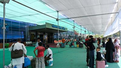 Mumbai, India. Apr 08, 2025: After Delhi's stampede at the railway station, Central Railway set up tents outside Lokmanya Tilak Terminus for long-distance passengers to rest during the upcoming summer vacation. Mumbai, India. Apr 08, 2025. (Photo by Raju Shinde/HT Photo) (Hindustan Times)