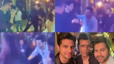 Sidharth Malhotra and Varun Dhawan dancing with Veer Pahariya Sidharth Malhotra and Varun Dhawan dancing with Veer Pahariya
