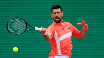 Serbia's Novak Djokovic in action during his round of 32 match against Chile's Alejandro Tabilo (REUTERS)
