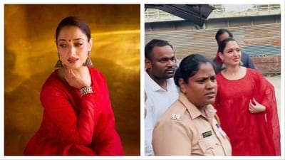Tamannaah recently made a stylish appearance to promote her upcoming film, Odela 2. Tamannaah recently made a stylish appearance to promote her upcoming film, Odela 2.