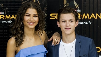 Zendaya and Tom Holland at the screening of Spider-Man: No Way Home.