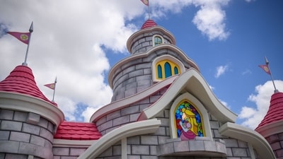 Princess Peach's castle in the Super Nintendo World area, at the Epic Universe theme park in Orlando, Florida, US, on Saturday, April 5, 2025. Photographer: Thomas Simonetti/Bloomberg (Bloomberg)