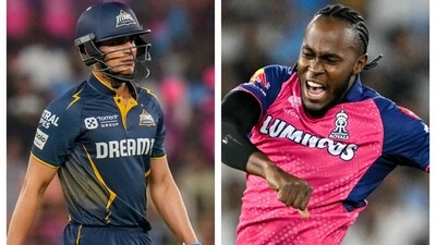 Jofra Archer (R) cleaned up Shubman Gill (L)