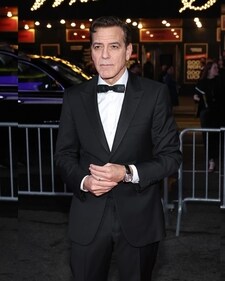 George Clooney has dyed his grey hair brown for his Broadway role (instagram ) George Clooney has dyed his grey hair brown for his Broadway role (instagram )