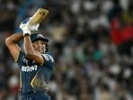 Gujarat Titans' Sai Sudharsan plays a shot Gujarat Titans' Sai Sudharsan plays a shot
