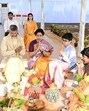 Chief minister N Chandrababu Naidu along with his family during the foundation laying stone on Wednesday. (HT photo) Chief minister N Chandrababu Naidu along with his family during the foundation laying stone on Wednesday. (HT photo)