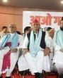 Eid and Holi Milan programme, ‘Aao Gale Milen’, organized at the Samajwadi Party headquarters in Lucknow on Wednesday. (Sourced) Eid and Holi Milan programme, ‘Aao Gale Milen’, organized at the Samajwadi Party headquarters in Lucknow on Wednesday. (Sourced)