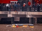 A helicopter crashed into the Hudson River on Thursday A helicopter crashed into the Hudson River on Thursday