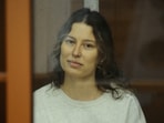 Russian-American dual citizen Ksenia Karelina, accused of treason for making a donation to a charity supporting Ukraine, attends a court hearing in Yekaterinburg, Russia August 15, 2024. REUTERS/Dmitry Chasovitin/