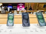 Apple iPhones are displayed in a store in Washington DC, United States. Apple iPhones are displayed in a store in Washington DC, United States.