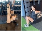 Alia Bhatt works hard at the gym. 