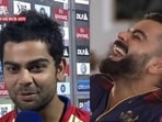 Virat Kohli mocked himself watching his old IPL clip Virat Kohli mocked himself watching his old IPL clip