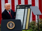 US President Donald Trump delivers remarks on tariffs in the Rose Garden at the White House in Washington, on April 2. 