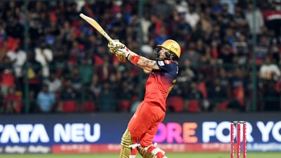 RCB were put to bat first and early on, the sky seemed to be the limit as a belligerent Phil Salt helped them cross 50 in just three overs. This included a 30-run over off Mitchell Starc in the third. (ANI) RCB were put to bat first and early on, the sky seemed to be the limit as a belligerent Phil Salt helped them cross 50 in just three overs. This included a 30-run over off Mitchell Starc in the third. (ANI)