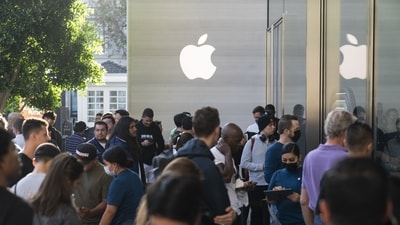 People wait in line outside an Apple Store at The Grove in Los Angeles (Jae C. Hong/AP) People wait in line outside an Apple Store at The Grove in Los Angeles (Jae C. Hong/AP)