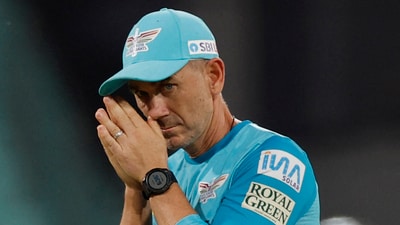 Lucknow Super Giants head coach Justin Langer during warm-up before the match (REUTERS)