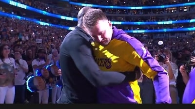 Luka Doncic was emotional after the Dallas Mavericks played a tribute video for him (X)