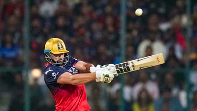 Tim David provided a late charge, smashing 37 in 20 balls and pulled RCB to 163/7 in 20 overs (PTI) Tim David provided a late charge, smashing 37 in 20 balls and pulled RCB to 163/7 in 20 overs (PTI)