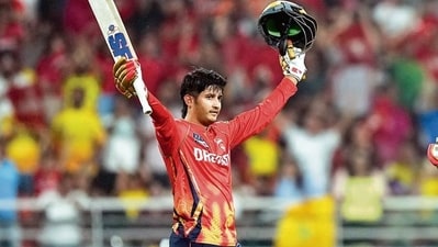 Opening for the Punjab Kings vs CSK, Priyansh Arya smashed the second-fastest century by an Indian player in the history of IPL. (Photo: Ravi Choudhary/PTI) Opening for the Punjab Kings vs CSK, Priyansh Arya smashed the second-fastest century by an Indian player in the history of IPL. (Photo: Ravi Choudhary/PTI)