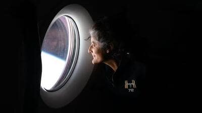 Sunita Williams looking at Earth from Space Station. (NASA) Sunita Williams looking at Earth from Space Station. (NASA)