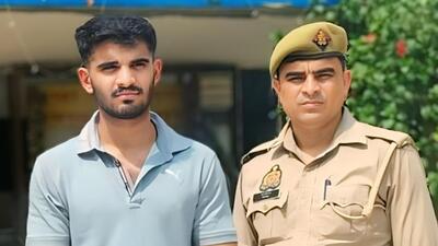 The suspect Anmol Chaudhary, 21 in custody. (Sakib Ali/HT Photo) The suspect Anmol Chaudhary, 21 in custody. (Sakib Ali/HT Photo)