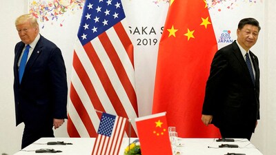 US President Donald Trump attends a bilateral meeting with China's President Xi Jinping during the G20 leaders summit in Osaka, Japan in 2019. (REUTERS)