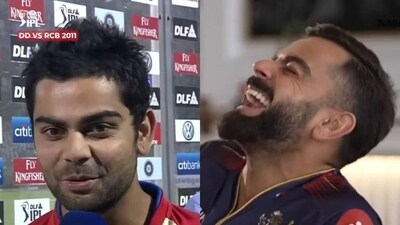 Virat Kohli mocked himself watching his old IPL clip Virat Kohli mocked himself watching his old IPL clip