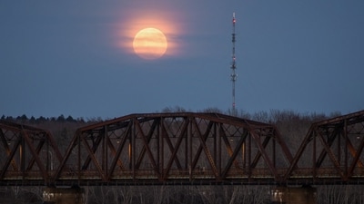 A pink moon will be visible on April 12 (X - @bradjperry) A pink moon will be visible on April 12 (X - @bradjperry)