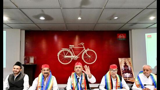 SP chief Akhilesh Yadav was speaking on Thursday at an event held at the SP state headquarters in Lucknow to mark Lord Mahavir Swami’s Janma Kalyan Divas. (Sourced)