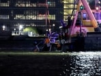 A helicopter crashed into the Hudson River on Thursday A helicopter crashed into the Hudson River on Thursday