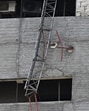 Mumbai, India. 10, 2025: Bimal Rana, a 25-year-old construction labourer, lost his life after a construction lift collapsed from the 12th floor of the World Trade Center in the Cuffe Parade area of South Mumbai. Mumbai, India. Apr 10, 2025. (Photo by Raju Shinde/HT Photo) (Hindustan Times) Mumbai, India. 10, 2025: Bimal Rana, a 25-year-old construction labourer, lost his life after a construction lift collapsed from the 12th floor of the World Trade Center in the Cuffe Parade area of South Mumbai. Mumbai, India. Apr 10, 2025. (Photo by Raju Shinde/HT Photo) (Hindustan Times)