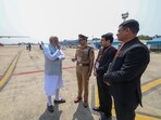 Prime Minister Narendra Modi being briefed about the recent gangrape in Varanasi from the city's police commissioner, divisional commissioner and district magistrate. Prime Minister Narendra Modi being briefed about the recent gangrape in Varanasi from the city's police commissioner, divisional commissioner and district magistrate.