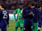 Manchester United's Andre Onana reacts after the match