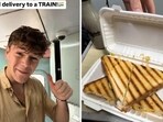 UK YouTuber George Buckley ordered a sandwich while on a train to Varanasi. UK YouTuber George Buckley ordered a sandwich while on a train to Varanasi.