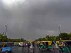 Sudden rain at Kartavya Path, India Gate in New Delhi on Thursday, April 10, 2025. Sudden rain at Kartavya Path, India Gate in New Delhi on Thursday, April 10, 2025.