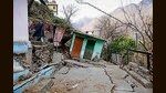 A house damaged due to land subsidence at Joshimath in Uttarakhand in 2023. (Ayush Sharma/ANI)