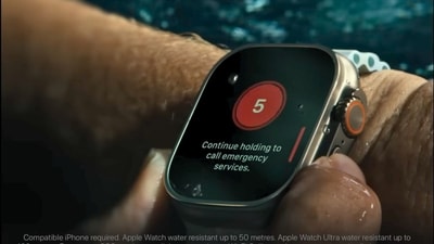 A man stranded in the ocean was rescued after using his Apple Watch Ultra's Emergency SOS feature. ( Apple Australia) A man stranded in the ocean was rescued after using his Apple Watch Ultra's Emergency SOS feature. ( Apple Australia)