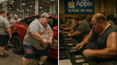 Snapshots from AI video showing Americans as labours. (Screengrab) Snapshots from AI video showing Americans as labours. (Screengrab)