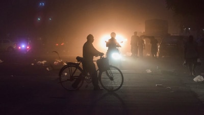 Similar scenes were also seen in Noida, Ghaziabad and Gurugram as well. (PTI) Similar scenes were also seen in Noida, Ghaziabad and Gurugram as well. (PTI)