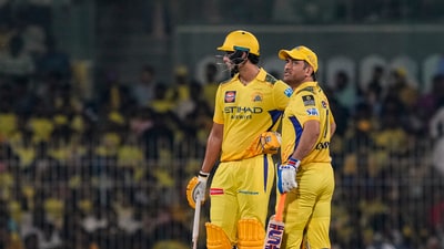 MS Dhoni came out to bat at No.9 but could only score a run in four balls before falling to Narine. (PTI) MS Dhoni came out to bat at No.9 but could only score a run in four balls before falling to Narine. (PTI)