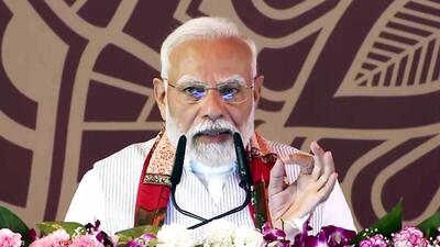 Prime Minister Narendra Modi at a public meeting in Varanasi on Friday. (ANI PHOTO) Prime Minister Narendra Modi at a public meeting in Varanasi on Friday. (ANI PHOTO)