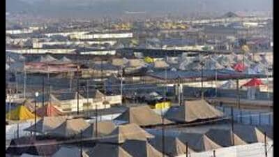 Tent city set up at Sangam during Mahakumbh-2025. (HT photo) Tent city set up at Sangam during Mahakumbh-2025. (HT photo)