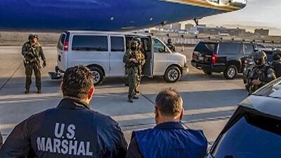 US Marshals transfer the custody of Tahawwur Hussain Rana, a key accused in the 26/11 Mumbai terror attacks, to the NIA team, in California, USA on Tuesday. (US Marshals Service/PTI) US Marshals transfer the custody of Tahawwur Hussain Rana, a key accused in the 26/11 Mumbai terror attacks, to the NIA team, in California, USA on Tuesday. (US Marshals Service/PTI)